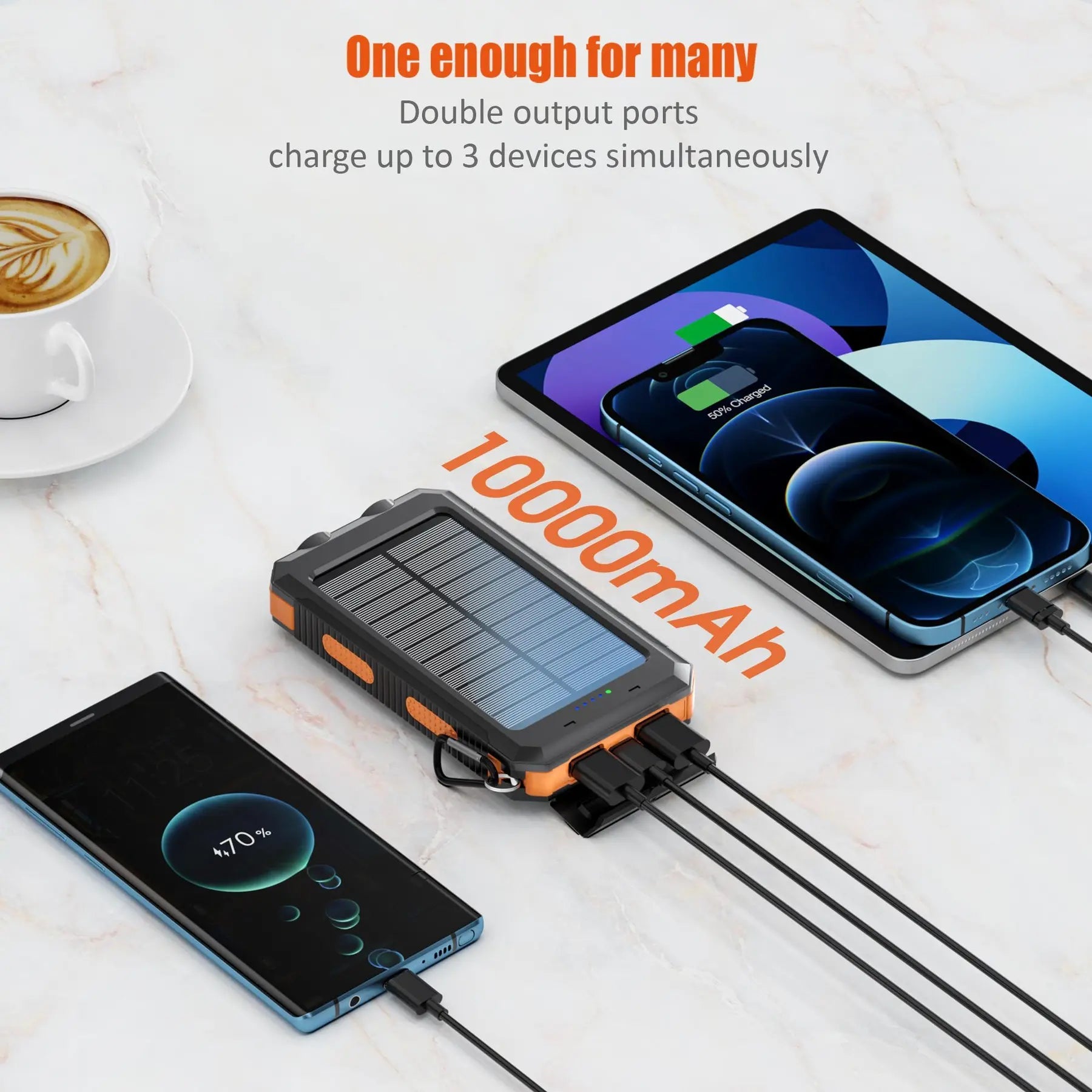 10000mAh Portable Solar Power Bank - Kalizeh