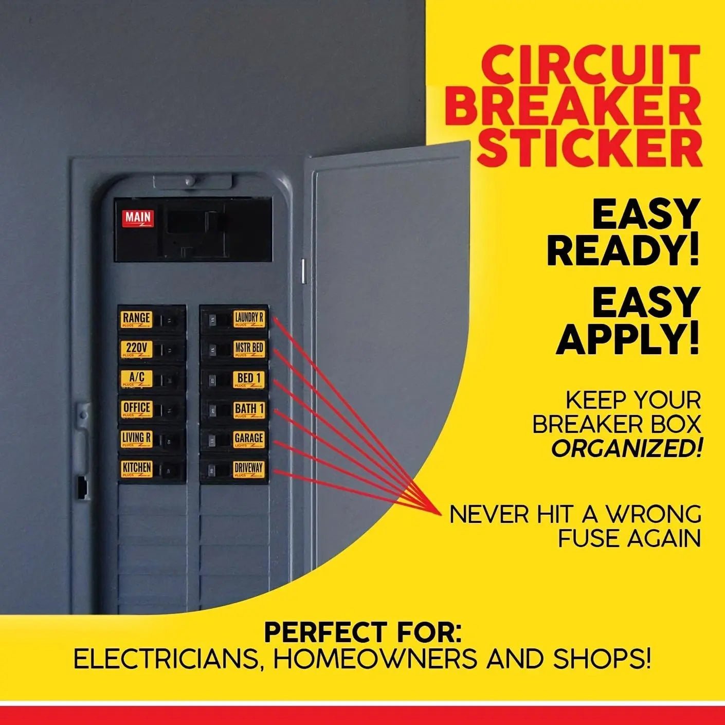 129 Piece Circuit Breaker Box Label Set - Kalizeh