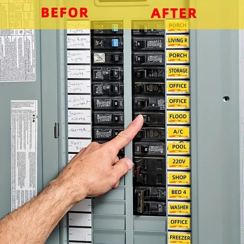 129 Piece Circuit Breaker Box Label Set - Kalizeh