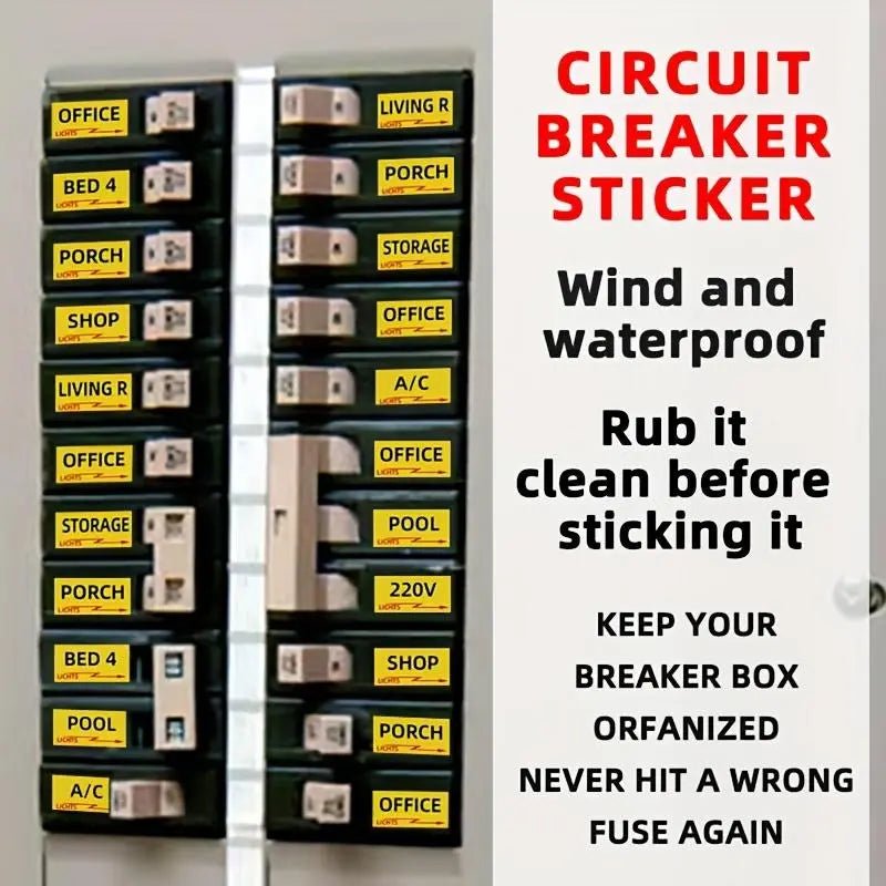 129 Piece Circuit Breaker Box Label Set - Kalizeh