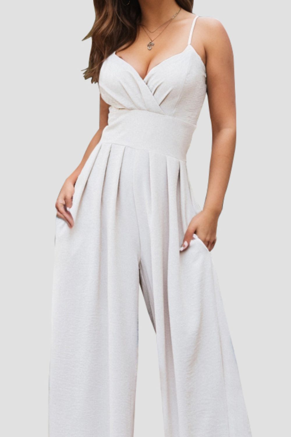 Luxe Comfort Spaghetti Strap Wide Leg Jumpsuit - Kalizeh