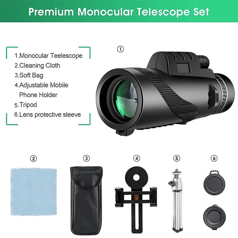 80X100 HD Zoom Monocular Telescope - Kalizeh