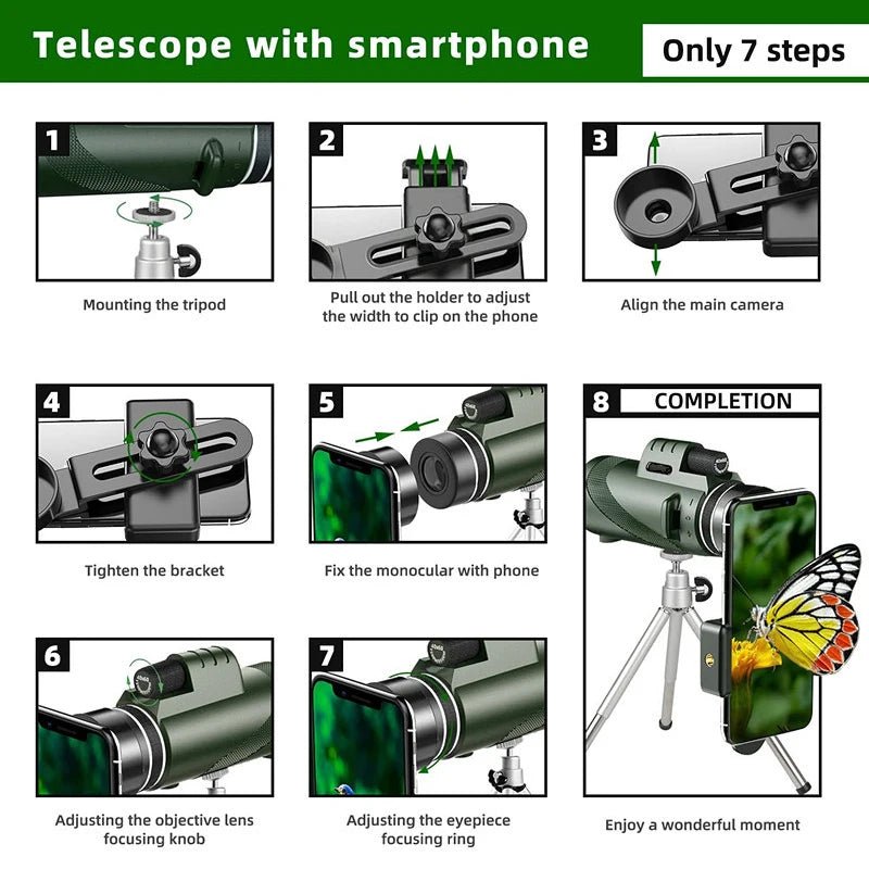 80X100 HD Zoom Monocular Telescope - Kalizeh