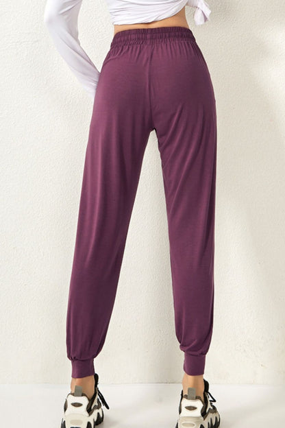 Active Drawstring High Waist Pants - Kalizeh