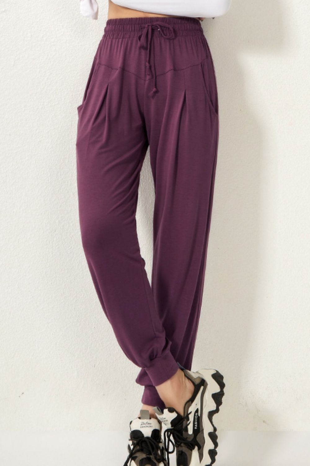 Active Drawstring High Waist Pants - Kalizeh