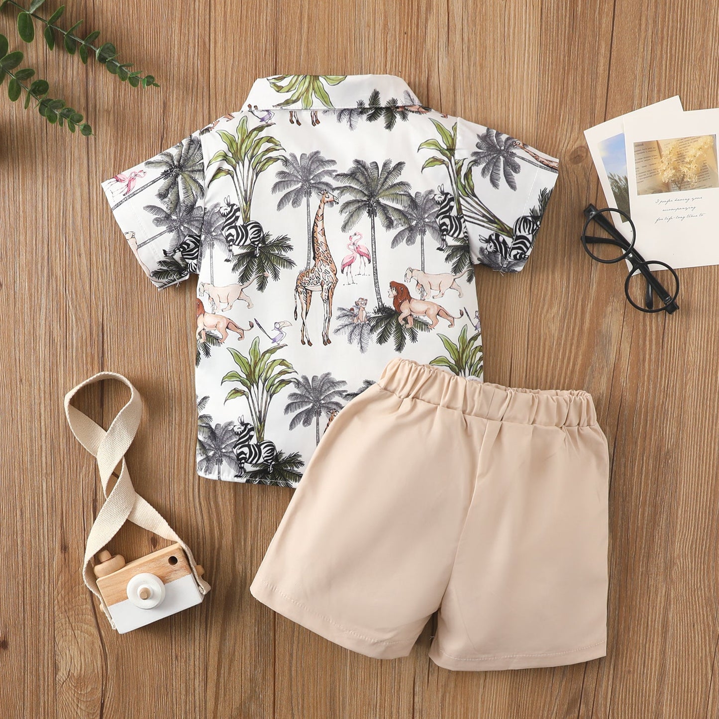 Aloha Spot Boy Shirt Suit: Playful Two-Piece Ensemble - Kalizeh