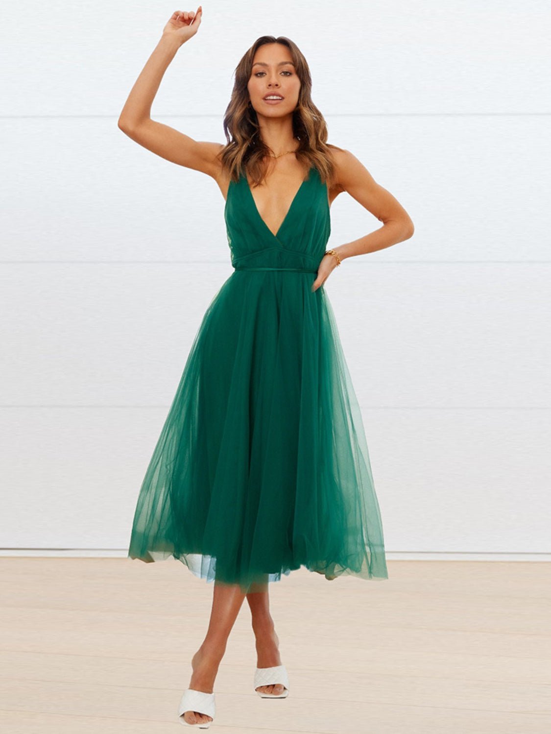 Backless Crisscross Sleeveless Midi Dress - Kalizeh