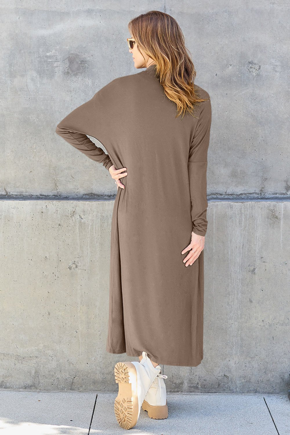 Basic Bae Full Size Open Front Long Sleeve Cover Up - Kalizeh