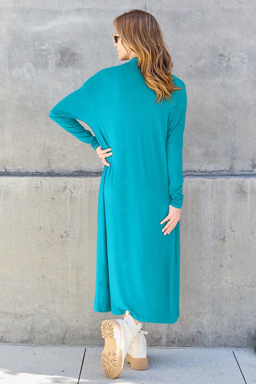 Basic Bae Full Size Open Front Long Sleeve Cover Up - Kalizeh