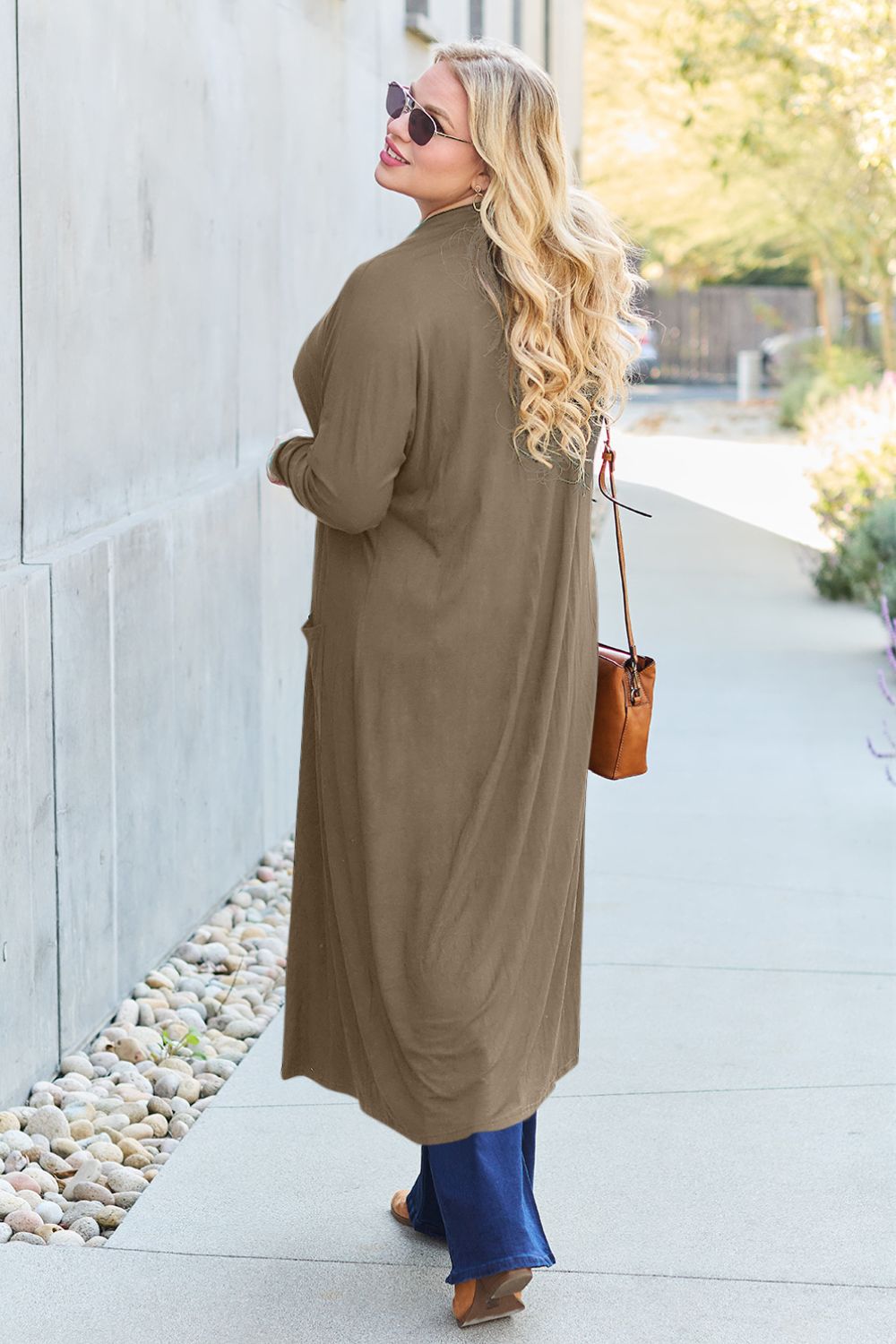 Basic Bae Full Size Open Front Long Sleeve Cover Up - Kalizeh