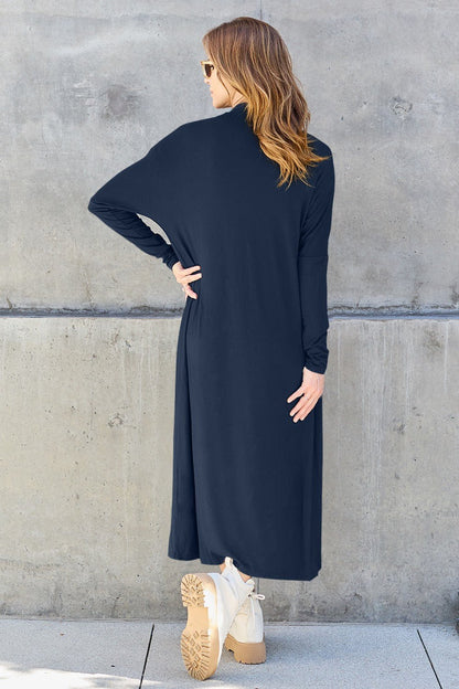 Basic Bae Full Size Open Front Long Sleeve Cover Up - Kalizeh