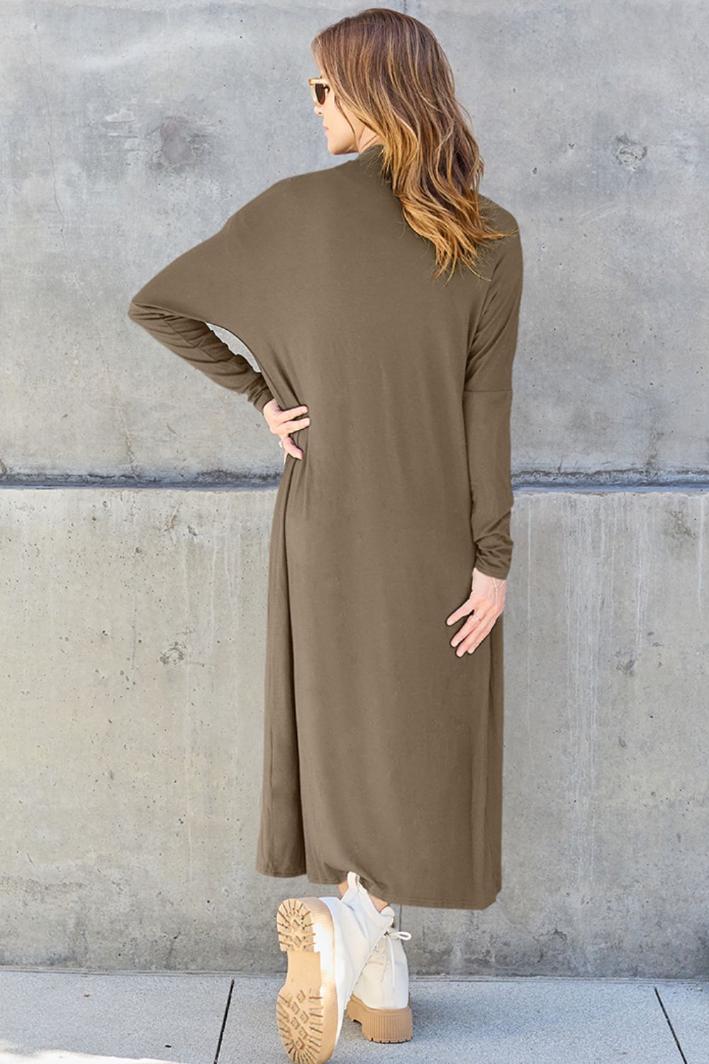 Basic Bae Full Size Open Front Long Sleeve Cover Up - Kalizeh