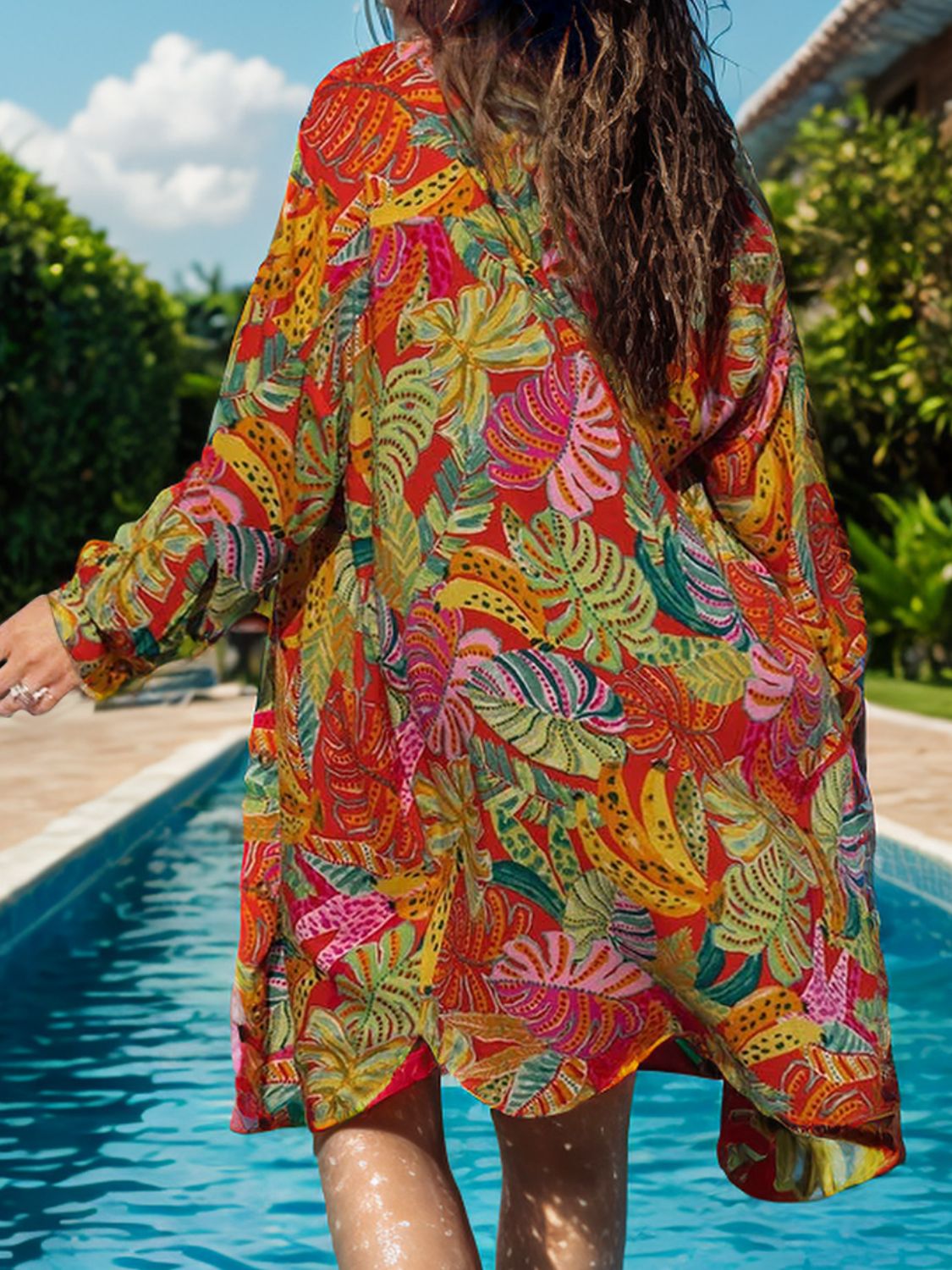 Beach-Ready Printed Long Sleeve Shirt - Kalizeh