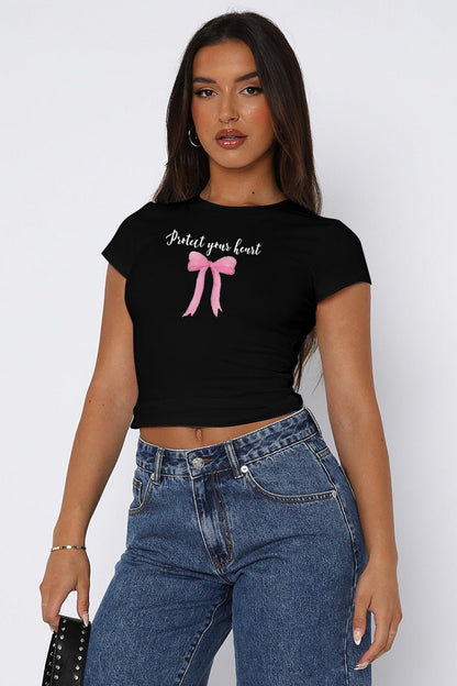 Bow Graphic T-Shirt - Kalizeh