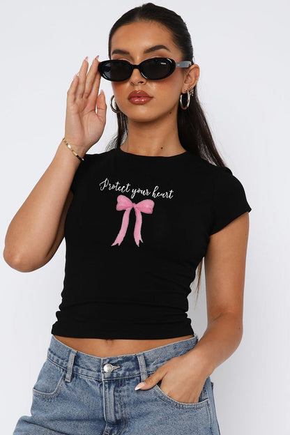 Bow Graphic T-Shirt - Kalizeh