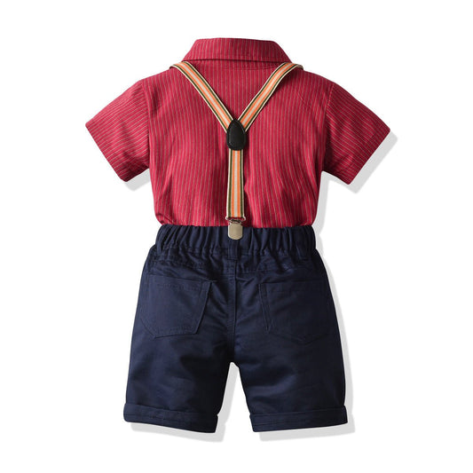 Boys' Dapper Striped Short Sleeve Ensemble - Kalizeh