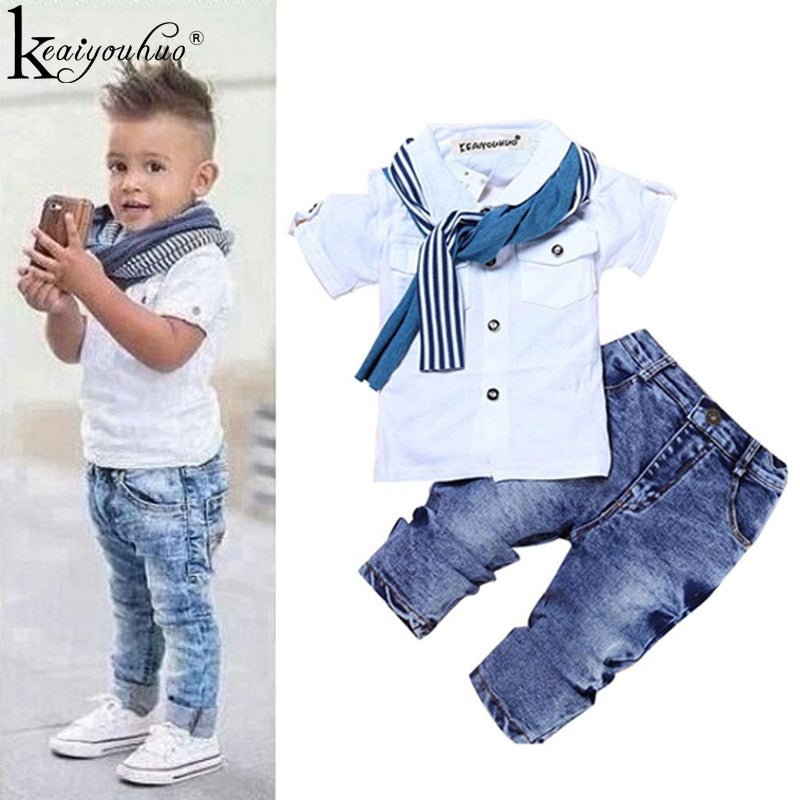 Boys Dress Shirt and Jeans Ensemble - Kalizeh