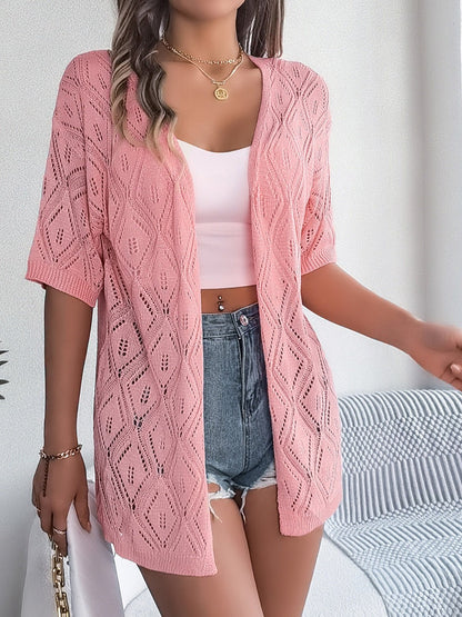 Breezy Open Front Half Sleeve Cardigan - Kalizeh