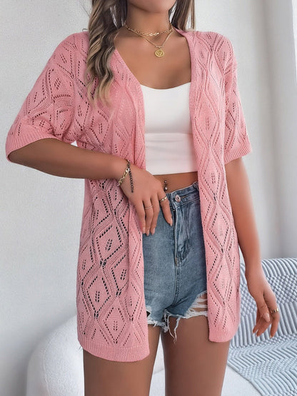 Breezy Open Front Half Sleeve Cardigan - Kalizeh