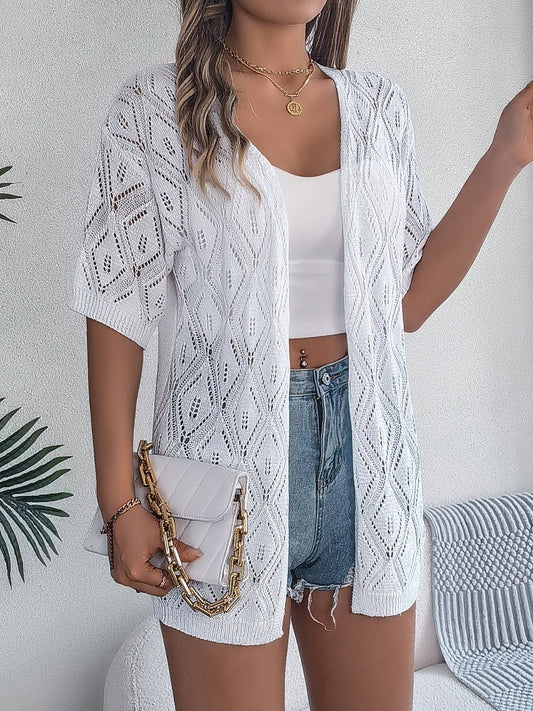 Breezy Open Front Half Sleeve Cardigan - Kalizeh