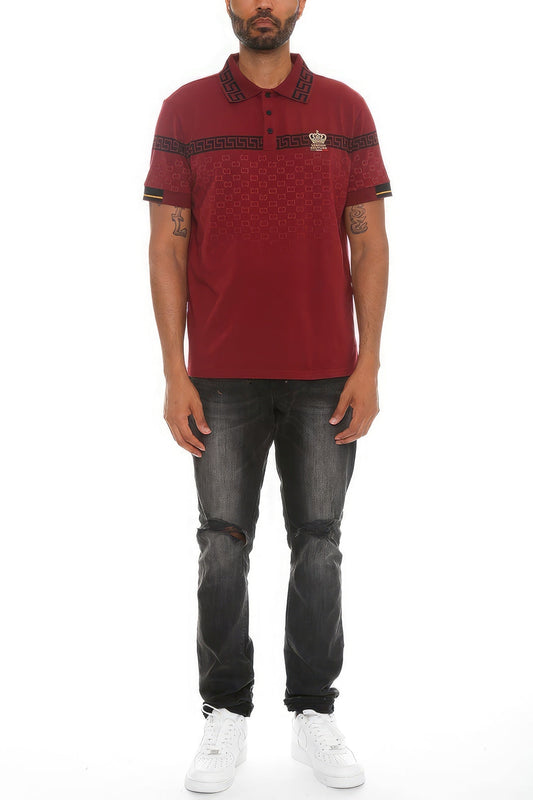 Burgundy Version Couture Polo Button Down Shirt - Kalizeh