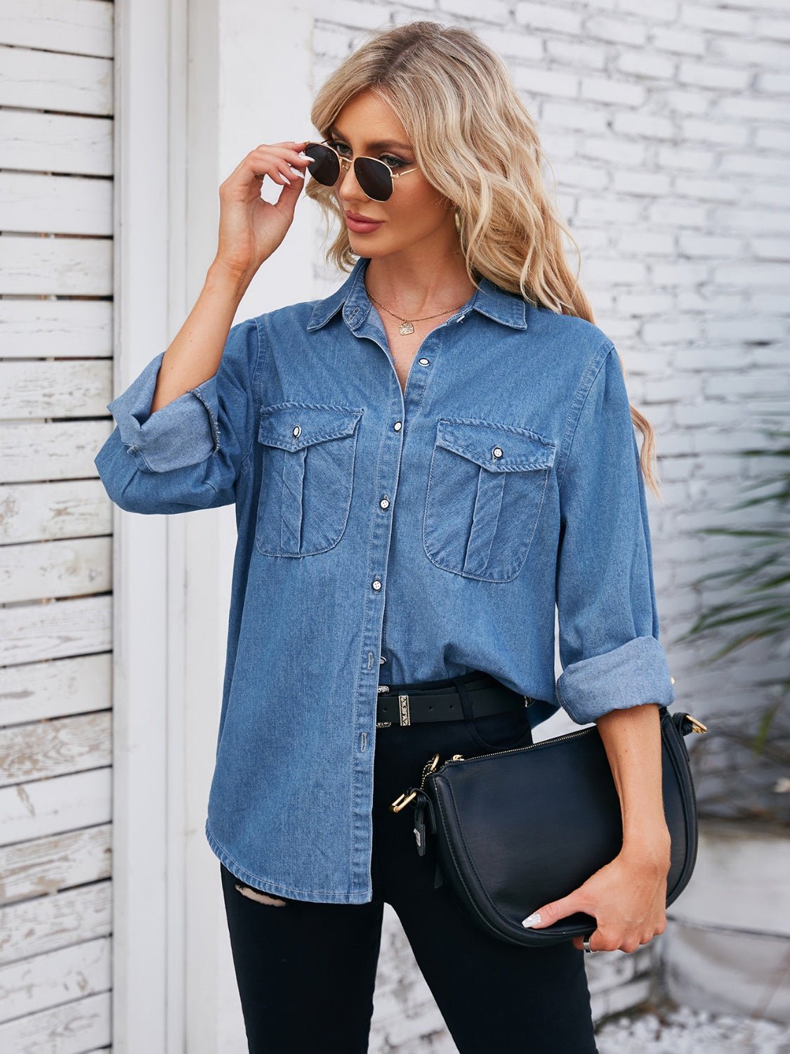 Button Up Denim Jacket - Kalizeh