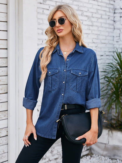 Button Up Denim Jacket - Kalizeh