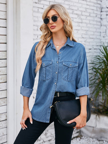 Button Up Denim Jacket - Kalizeh