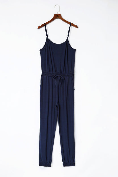 Chic Comfort Spaghetti Strap Jumpsuit with Pockets - Kalizeh