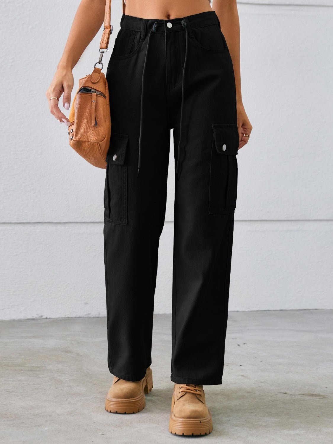 Chic Drawstring Cargo Jeans - Kalizeh