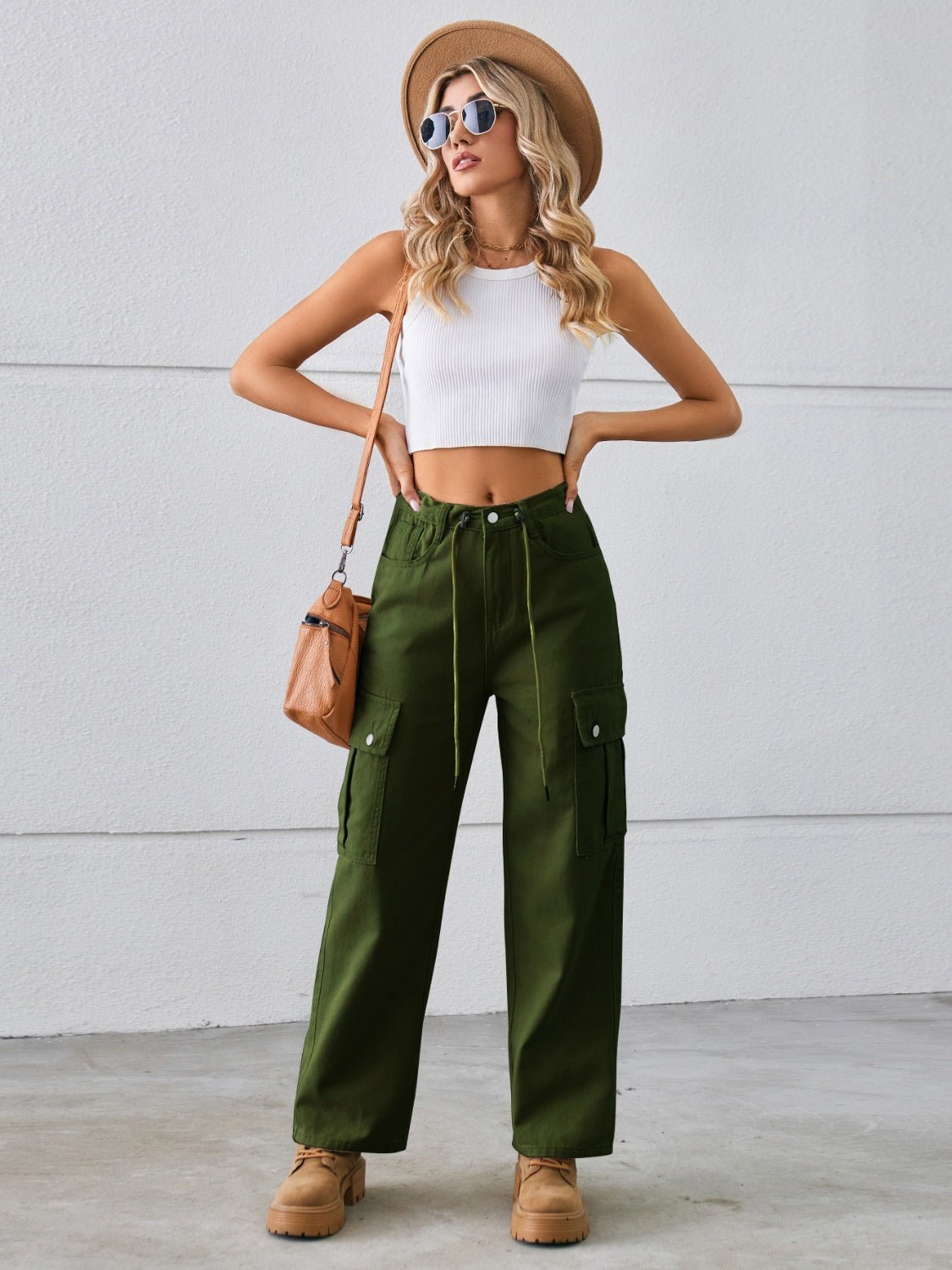 Chic Drawstring Cargo Jeans - Kalizeh