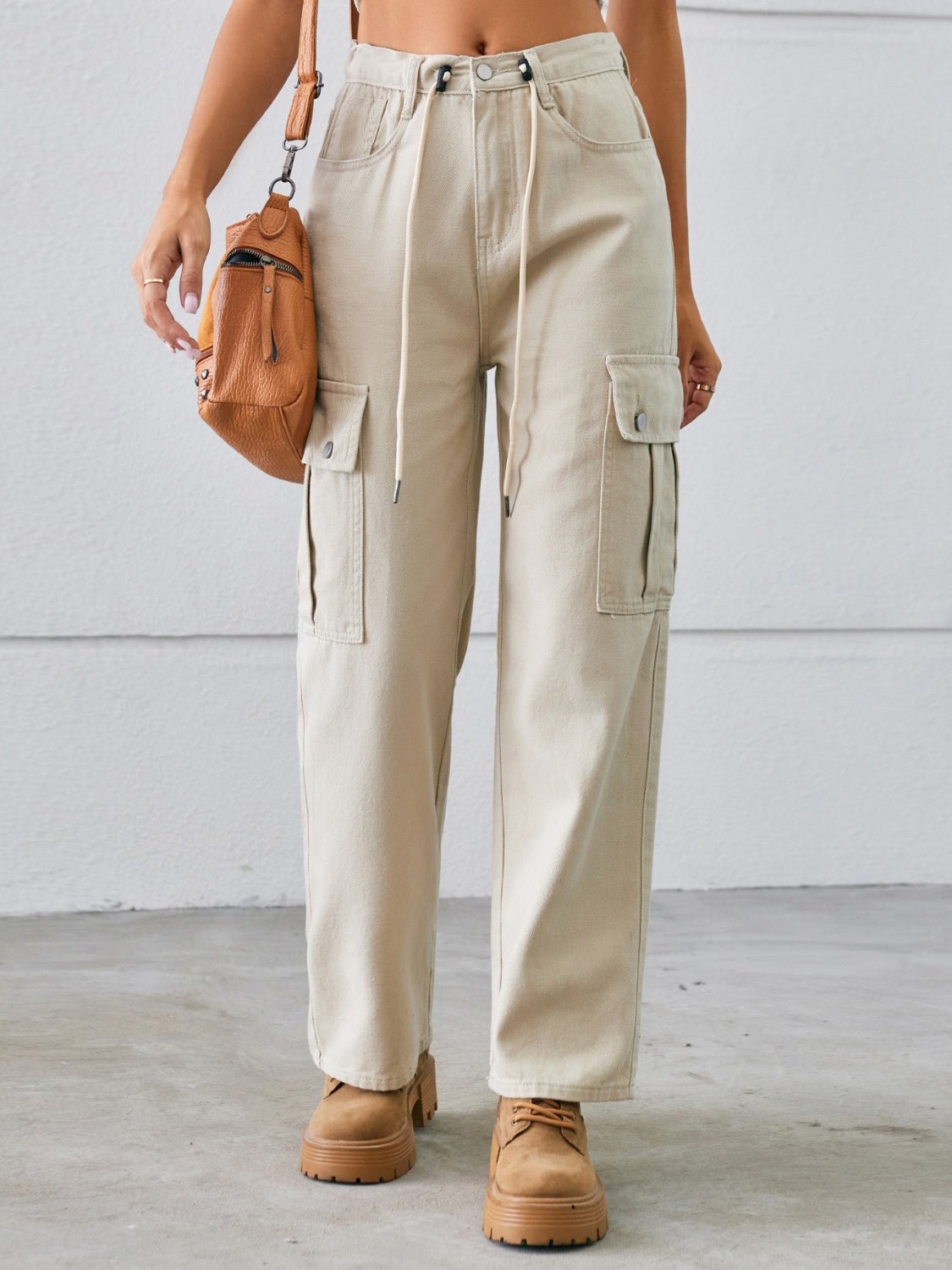 Chic Drawstring Cargo Jeans - Kalizeh