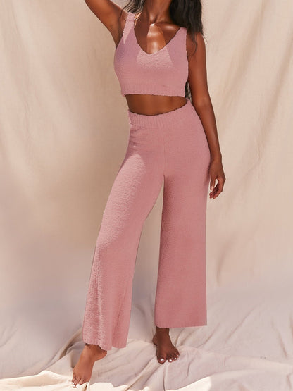 Chic V-Neck Tank and Pants Ensemble - Kalizeh