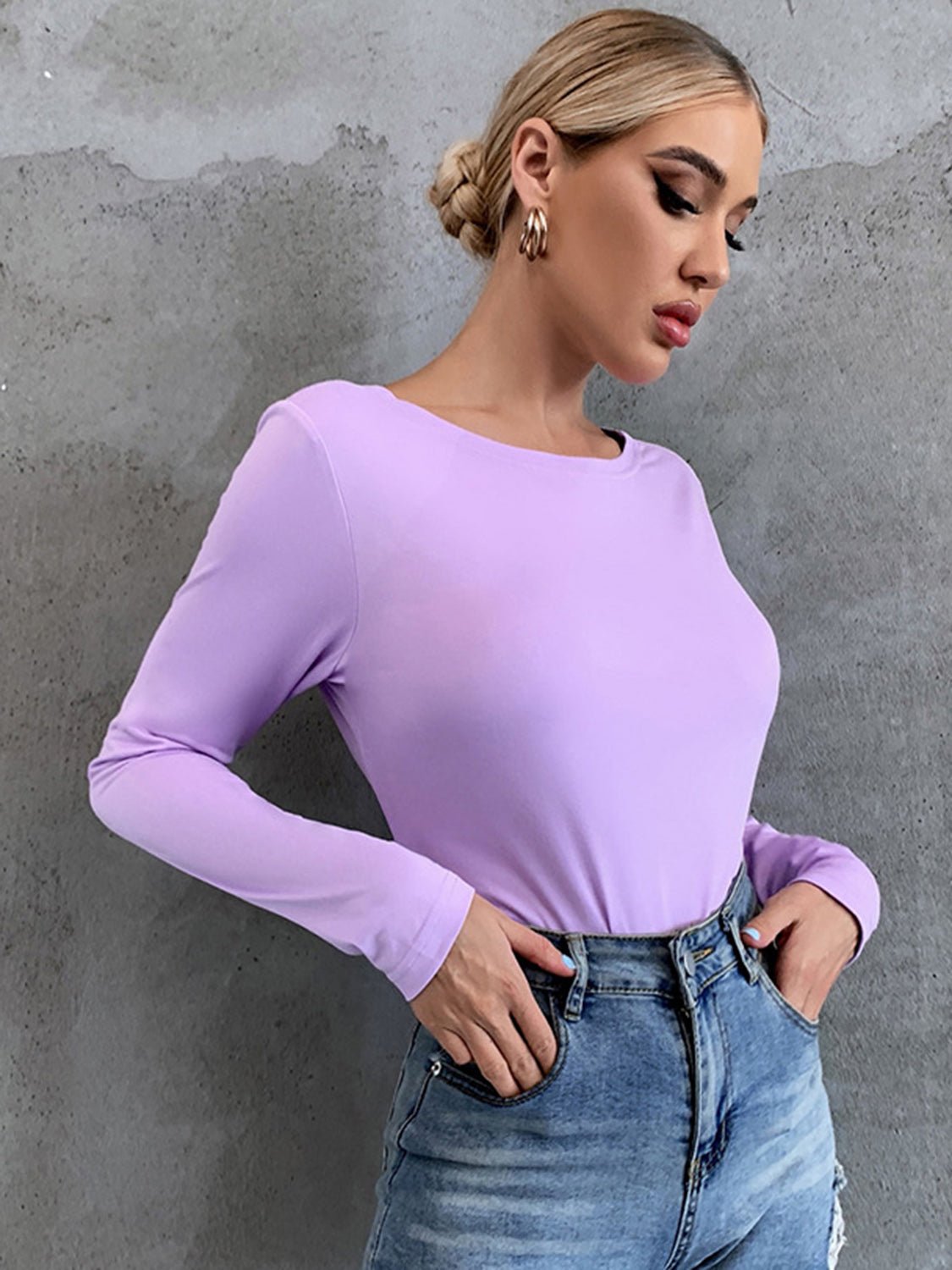 Classic Backless Long Sleeve Shirt - Kalizeh