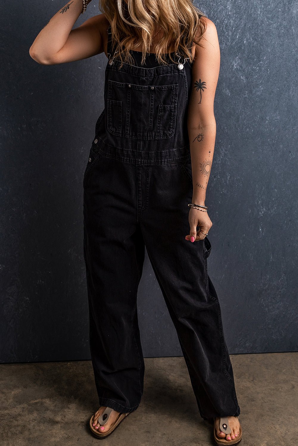 Classic Comfort Straight Leg Denim Overalls - Kalizeh