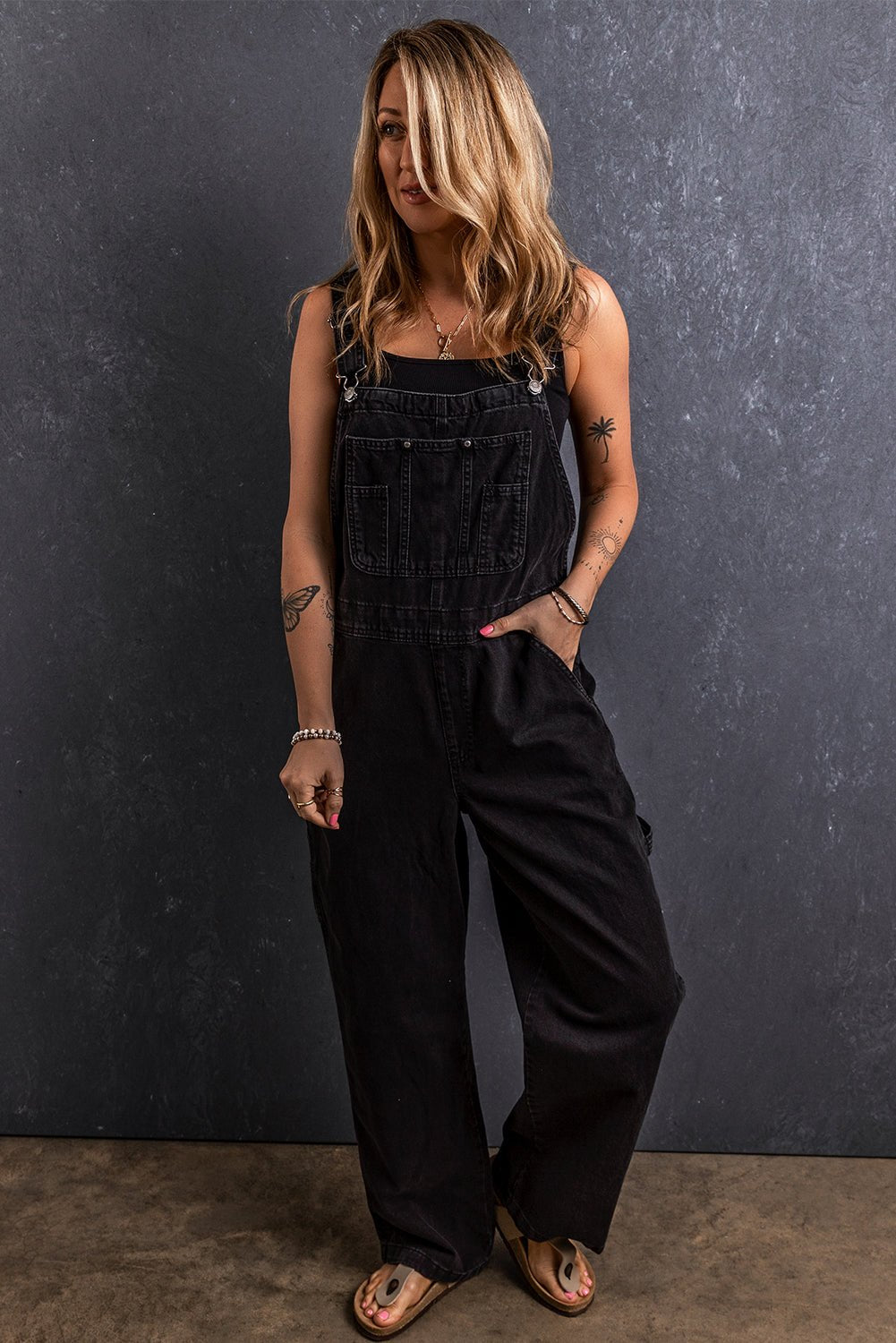 Classic Comfort Straight Leg Denim Overalls - Kalizeh