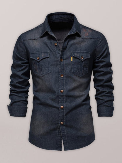 Classic Denim Men's Shirt - Kalizeh