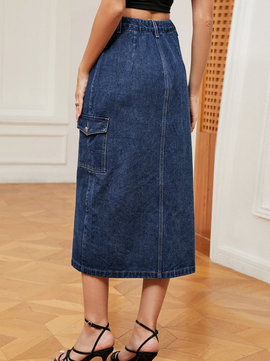 Classic Elegance Denim Skirt - Kalizeh