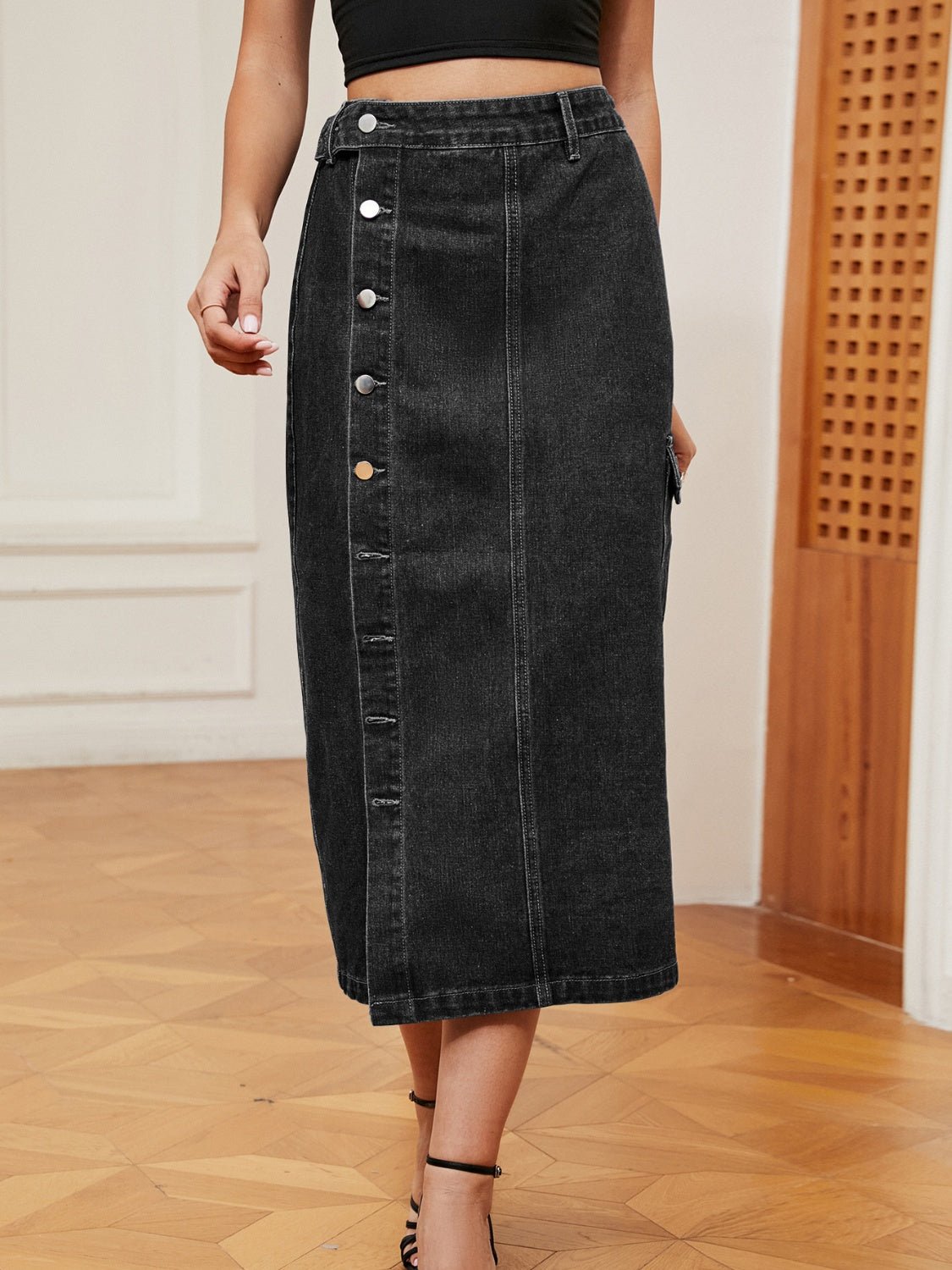 Classic Elegance Denim Skirt - Kalizeh