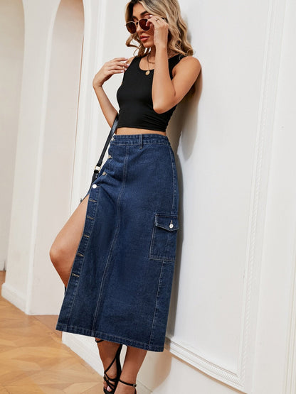 Classic Elegance Denim Skirt - Kalizeh