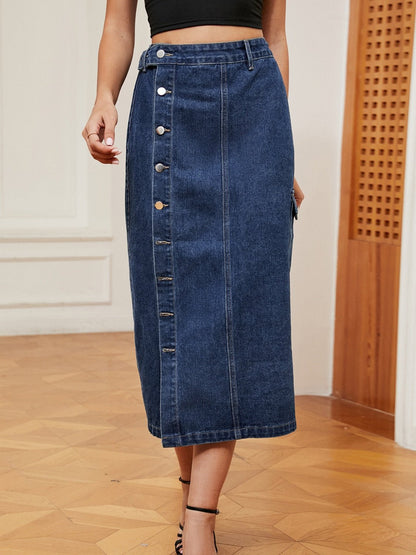 Classic Elegance Denim Skirt - Kalizeh