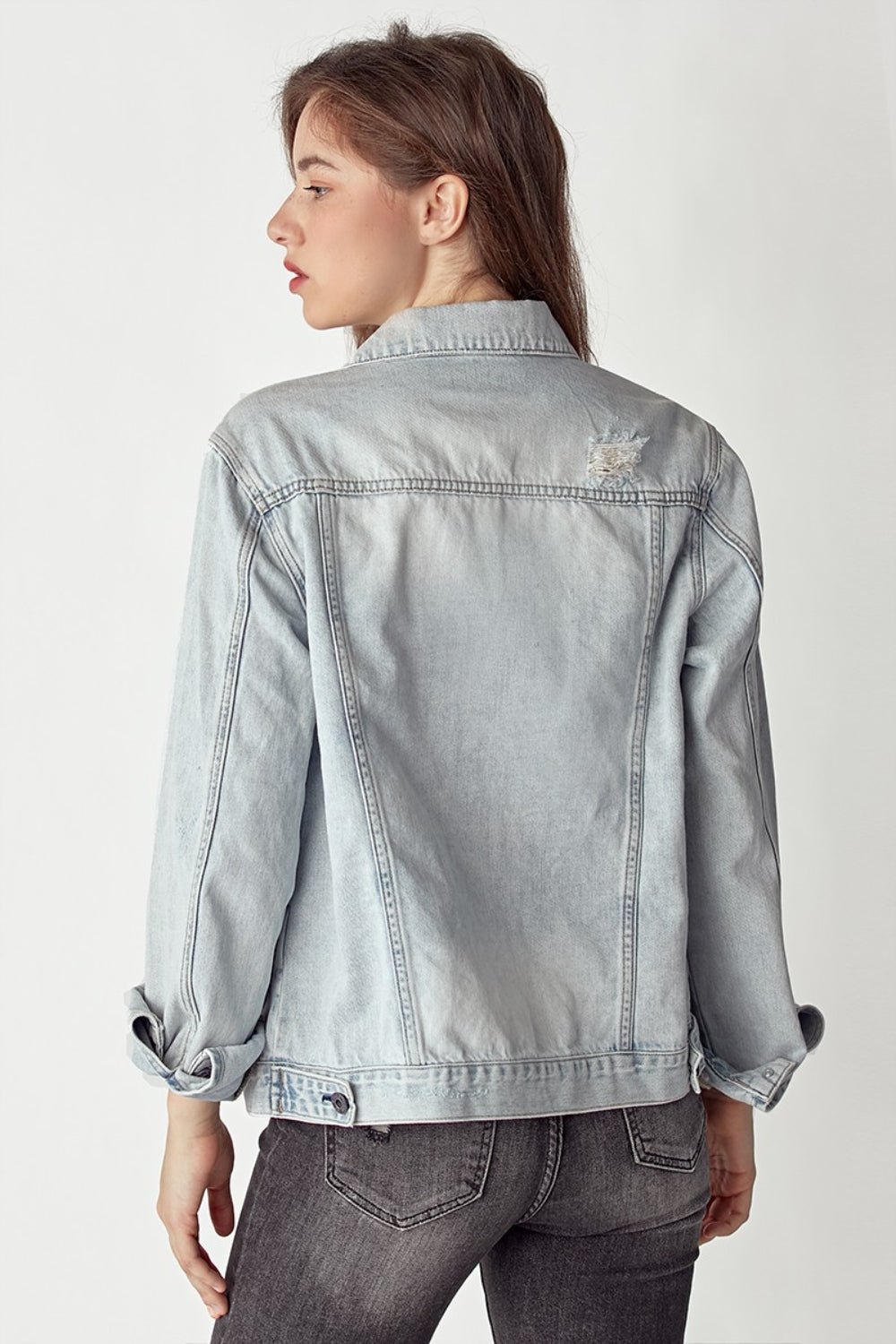 Cool Distressed Denim Jacket - Kalizeh