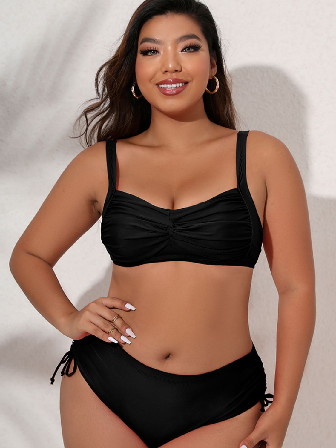 Curvy Chic Twist Front Tied Bikini Set - Kalizeh