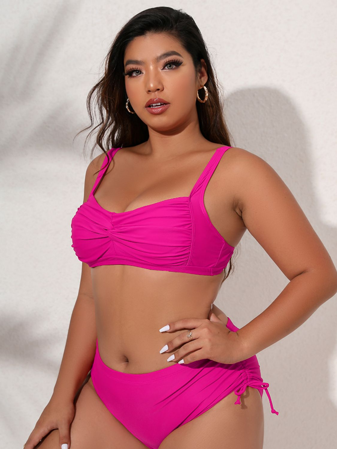 Curvy Chic Twist Front Tied Bikini Set - Kalizeh