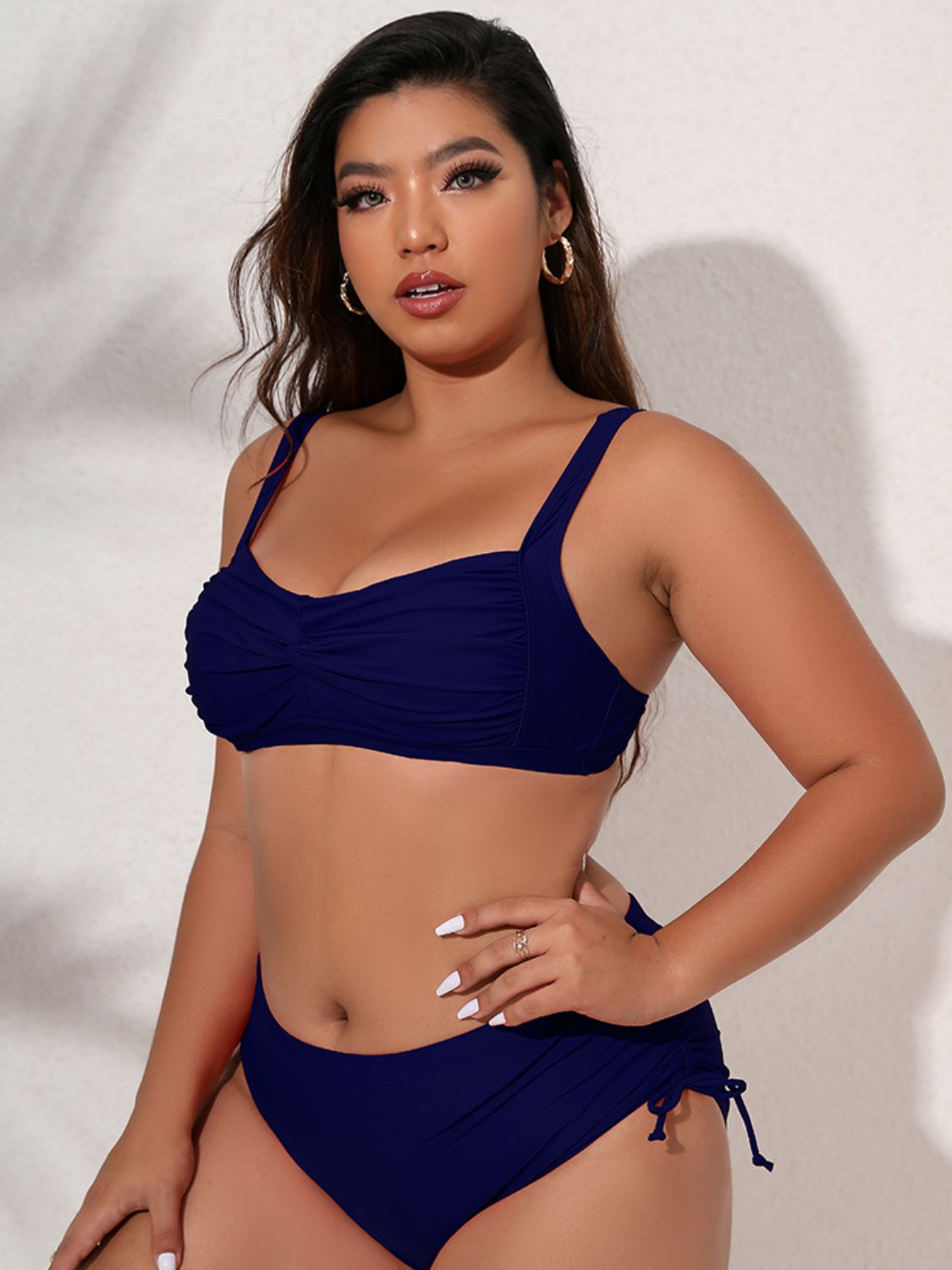 Curvy Chic Twist Front Tied Bikini Set - Kalizeh