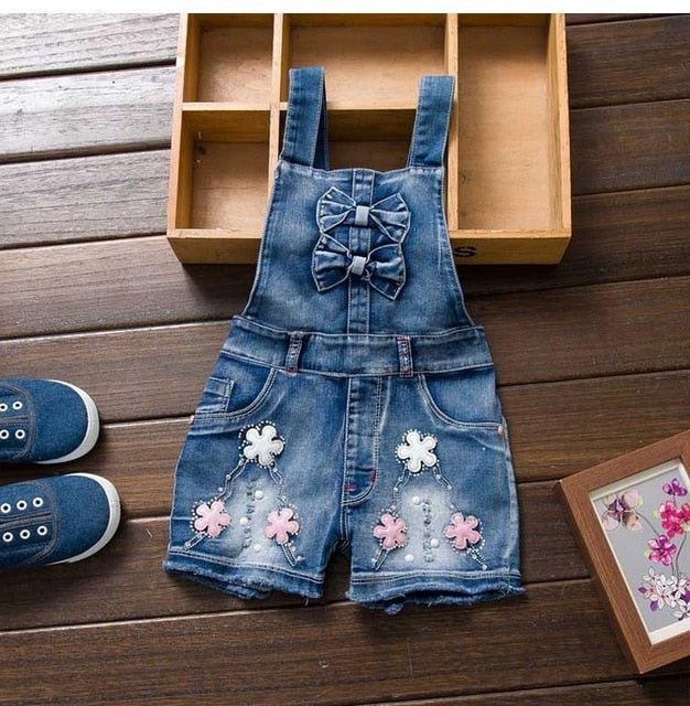 Cute Sweet Fashion Washed Denim Romper - Kalizeh