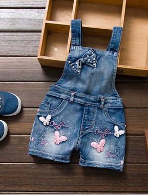 Cute Sweet Fashion Washed Denim Romper - Kalizeh