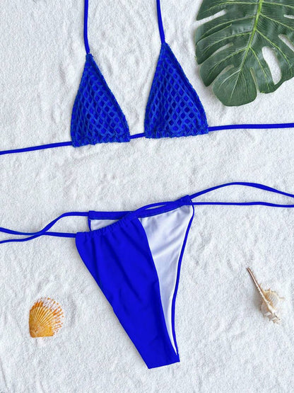 Cutout Halter Three-Piece Swim Set - Kalizeh