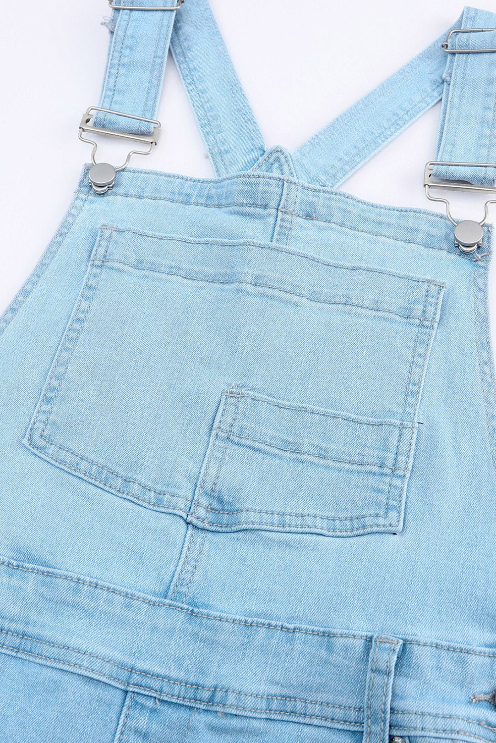 Distressed Edge Denim Overalls - Kalizeh