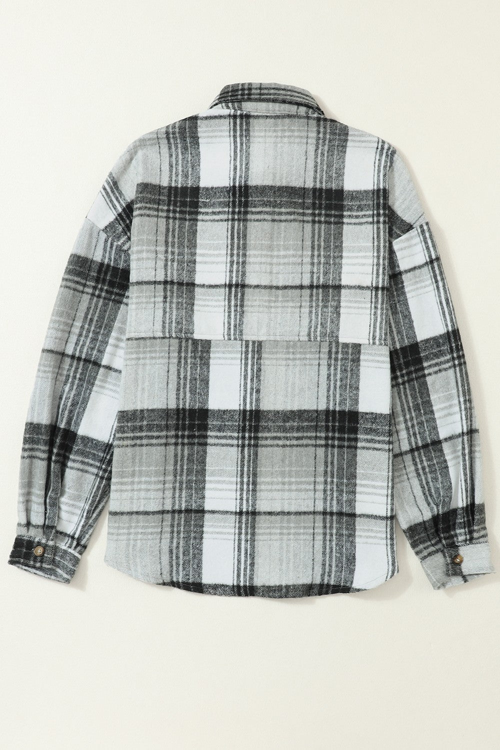 Double Take Plaid Dropped Shoulder Shacket - Kalizeh